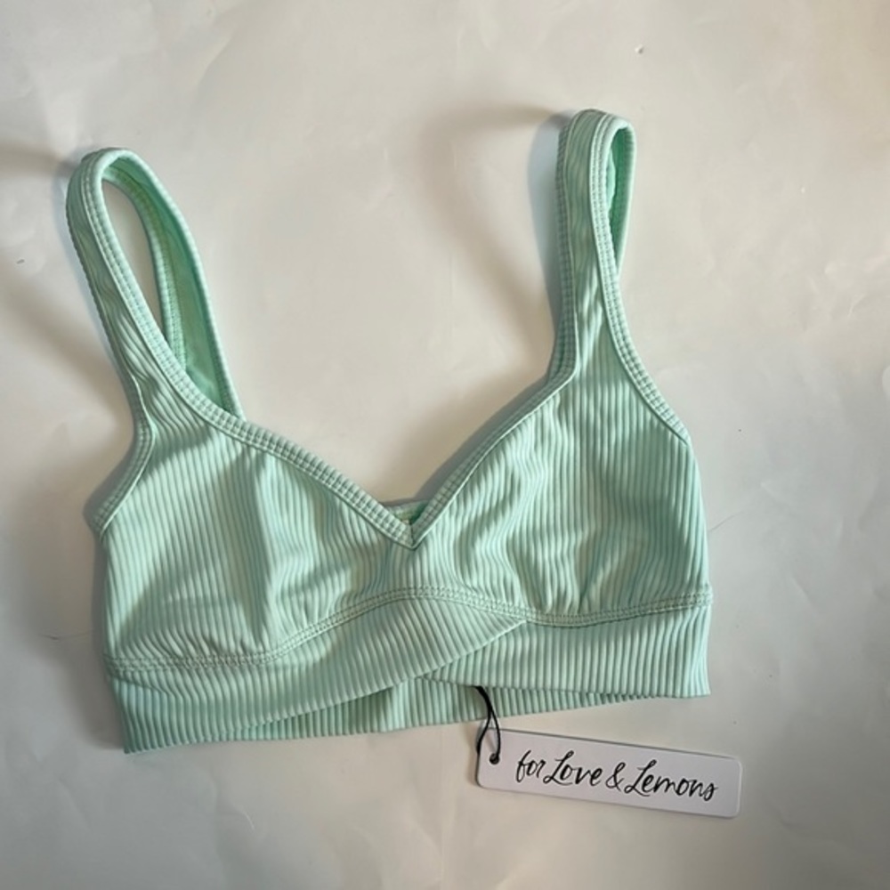 NWT For Love & Lemons Mint Ribbed Gemma Lounge Bralette‎